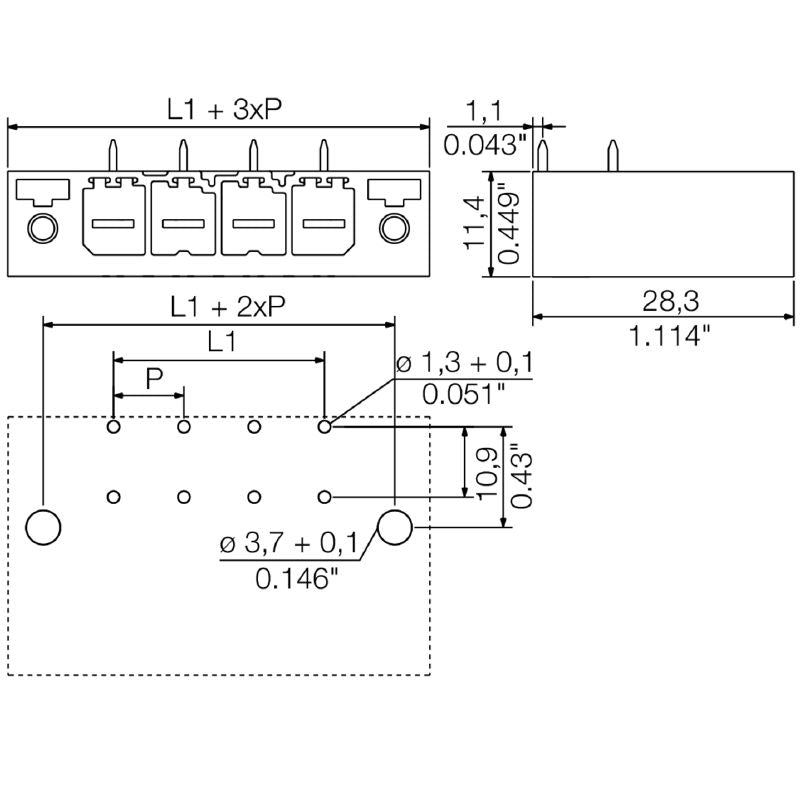 1931390000 - 7.62mm 4-Pole PCB Connector, Black THT Solder, RoHS Compliant  (Pack of 36)