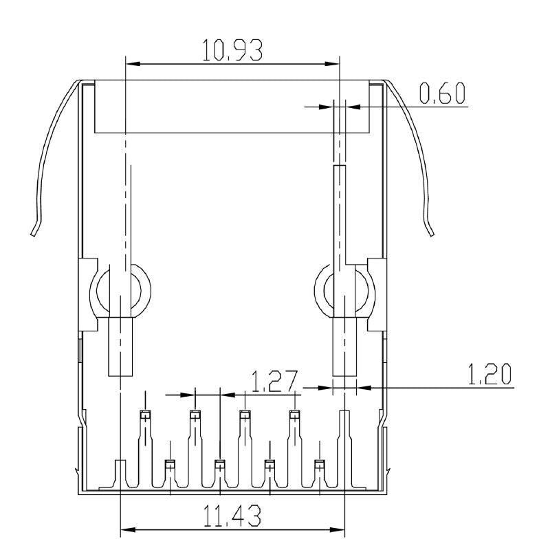 2562910000 - Cat. 5 RJ45 Modular Jack with 10 Poles & 90° Angle  (Pack of 200)