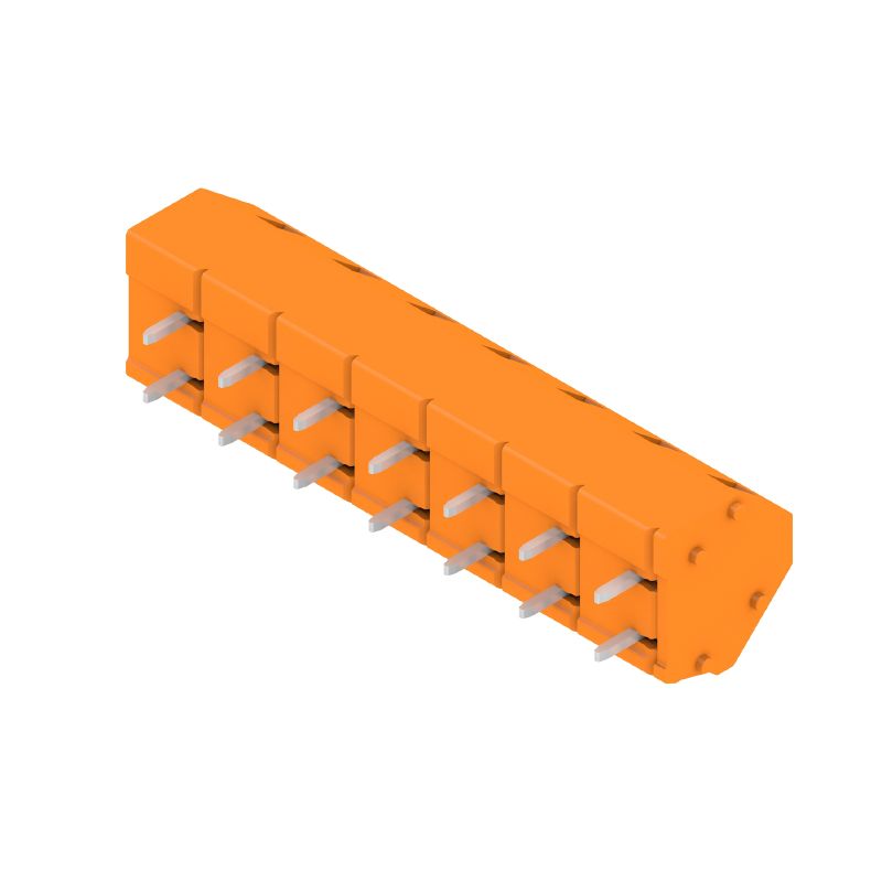 1952620000 - 7-Pole Orange PCB Terminal, 3.5mm Pin, 135° Angle  (Pack of 100)