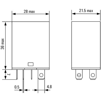 2765110000 - 24V DC D-SERIES Relay, 16A with Flat Blade Connections  (Pack of 20)