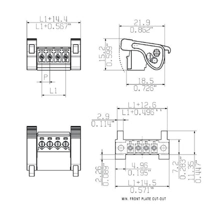 2444170000 - 3.81mm 12-Pole PCB Male Plug Connector, 180° Angle  (Pack of 50)