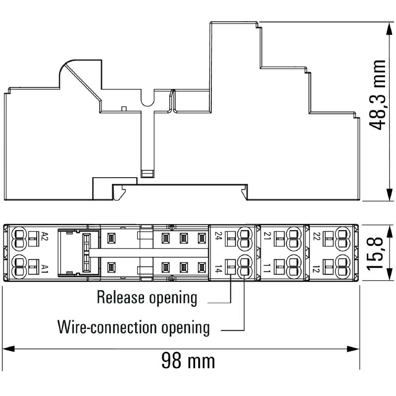 8869500000 - 8A Relay Socket, 48.3mm Depth, UL Certified  (Pack of 10)