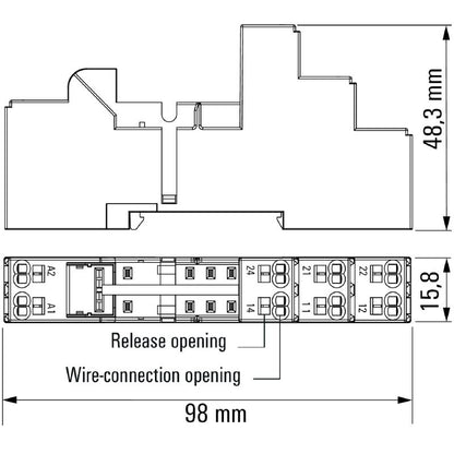 8869500000 - 8A Relay Socket, 48.3mm Depth, UL Certified  (Pack of 10)