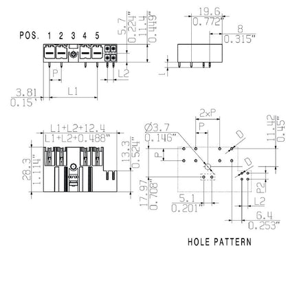 1089660000 - 7.62mm PCB Male Header Connector, 3-Pole, 90° Angle  (Pack of 48)