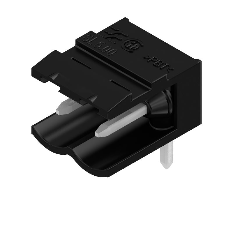 1625990000 - 5mm Pitch Black PCB Connector, 2-Pole, 90° Angle  (Pack of 100)