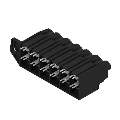 1386520000 - 15mm PCB Terminal, 6 Poles, 90° Black Solder Pin  (Pack of 12)