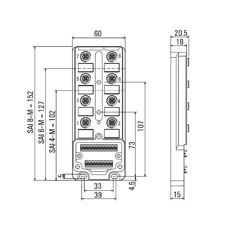 1783491000 - Robust M12 Connector with LED, 30V PNP Wiring  (Pack of 2)