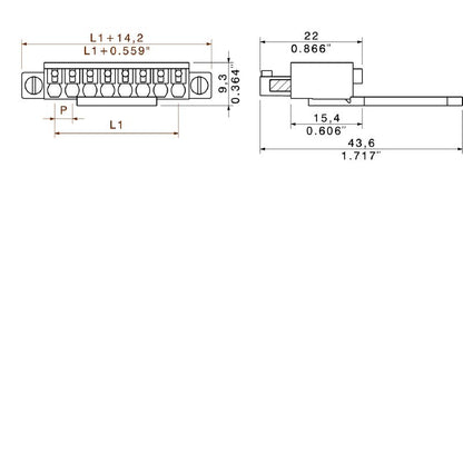 1231360000 - Female 6-Pole PCB Connector, 3.81mm Pitch, 180° Angle  (Pack of 50)