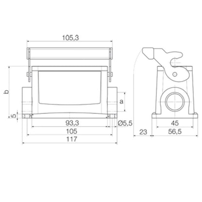 1804660000 - 6 Size IP65 Enclosure with M32 Cable Entries