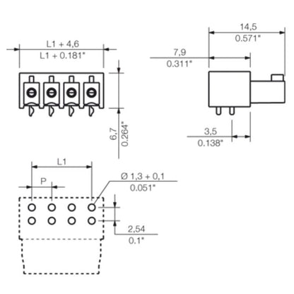 1974840000 - 3.81mm 7-Pole PCB Connector with Tinned Solder Pins  (Pack of 50)