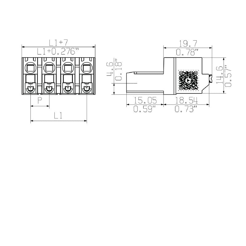 1043600000 - 3-Pole 7.62mm PCB Connector with Tension-Clamp 180° Angle  (Pack of 84)