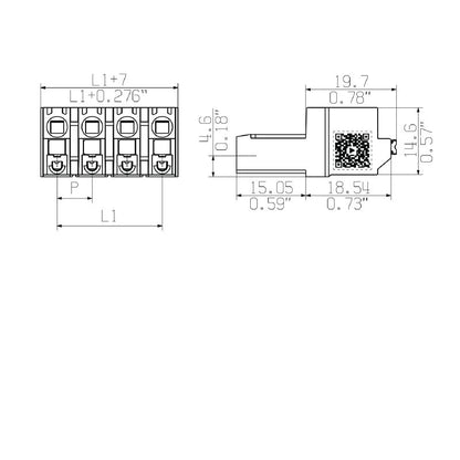 1043600000 - 3-Pole 7.62mm PCB Connector with Tension-Clamp 180° Angle  (Pack of 84)