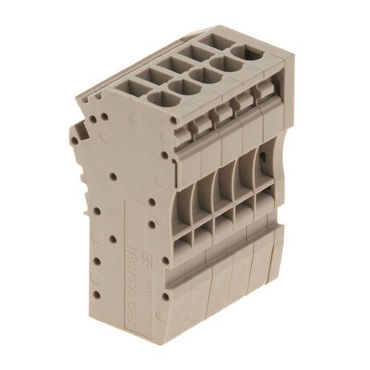 1865930000 - Compact 5-Connection Plug-In Block, 42mm Deep, Dark Beige  (Pack of 20)
