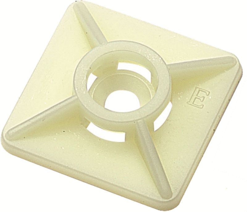 1289400000 - Durable 27x27mm Self-Adhesive Cable Ties, 80N Strength  (Pack of 100)