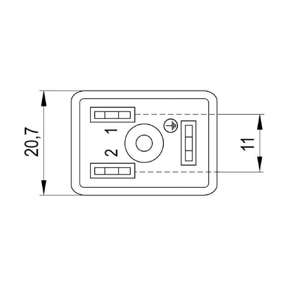 1873180000 - 3-Pole Valve Plug-In Connector with Diode, 24V