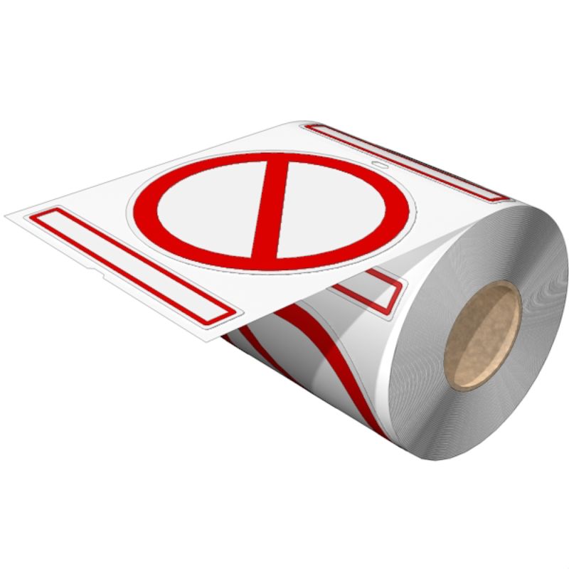 2885710000 - Red & White Vinyl Self-Adhesive Device Marker, 100x100mm  (Pack of 250)