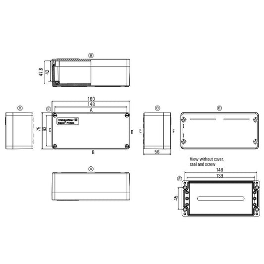 1305830000 - 75mm x 160mm Silver Grey Polyester Enclosure