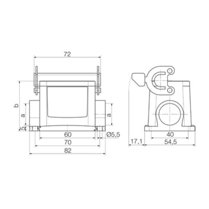 1900460000 - IP65 Diecast Aluminum Base Housing with M20 Metric Thread Clamp