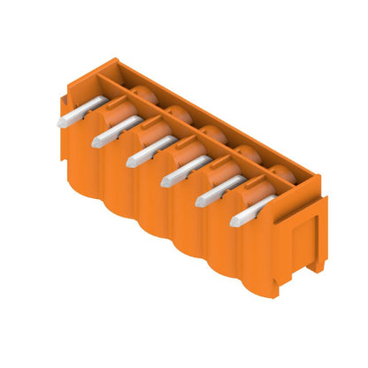 1580900000 - 6-Pole 5mm Pitch Orange PCB Connector with 90° Angle  (Pack of 50)