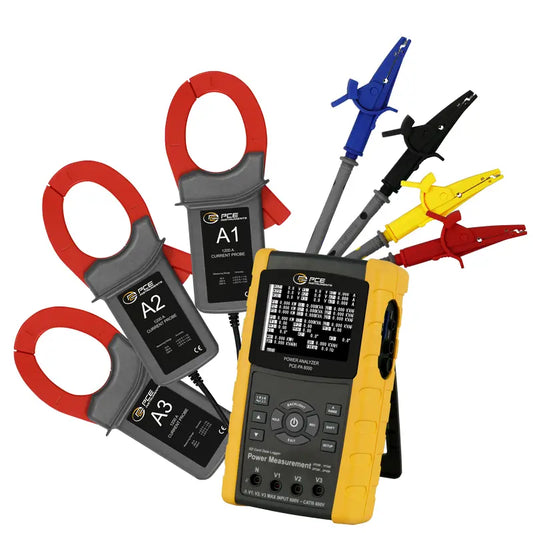 PCE-PA 8000 - Clamp Meter with SD Card Logging & 3.7" Display
