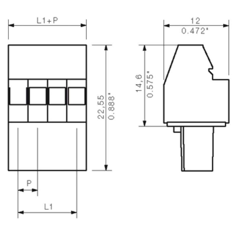 1639700000 - 3.50mm Female PCB Connector, 270° Angle, Clamping Yoke  (Pack of 258)