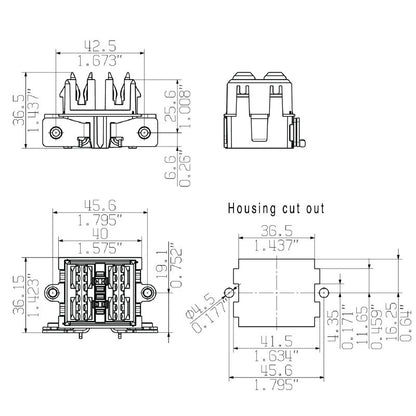 2594720000 - 42.5mm 2-Pole PCB Connector with 90° Elbow  (Pack of 20)