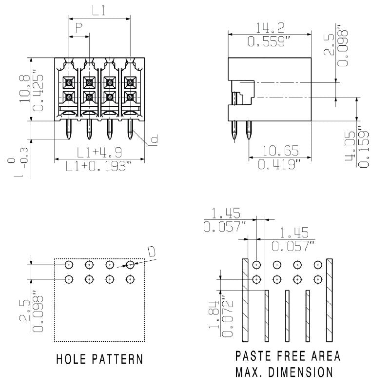 1289630000 - 3.50mm Male Header Connector, 4-Pole, Black Box  (Pack of 216)