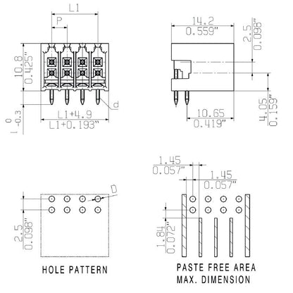 1289630000 - 3.50mm Male Header Connector, 4-Pole, Black Box  (Pack of 216)