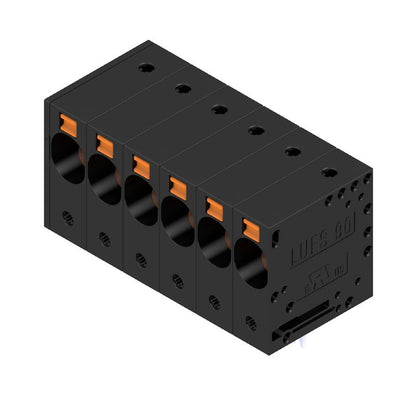 2500490000 - 10mm 6-Pole Black PCB Terminal with 5mm Solder Pins  (Pack of 20)