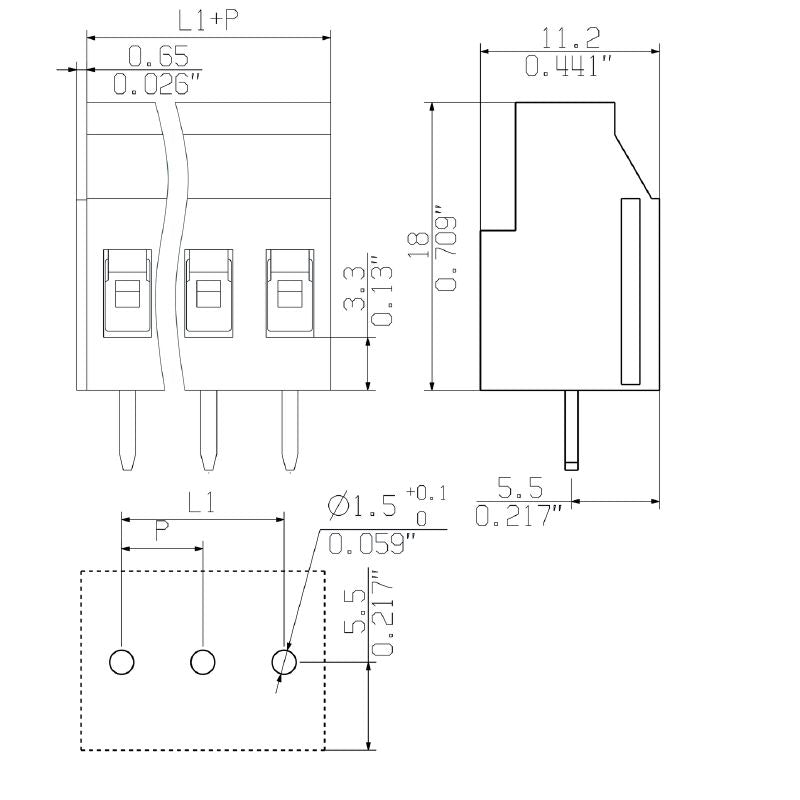 2651930000 - 5-Pole 5.08mm PCB Terminal Block with 90° Outlet  (Pack of 152)