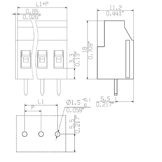 2651930000 - 5-Pole 5.08mm PCB Terminal Block with 90° Outlet  (Pack of 152)