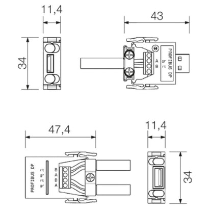 1806060000 - Heavy-Duty RoHS Connector, -20°C to 85°C Range, Polycarbonate  (Pack of 5)