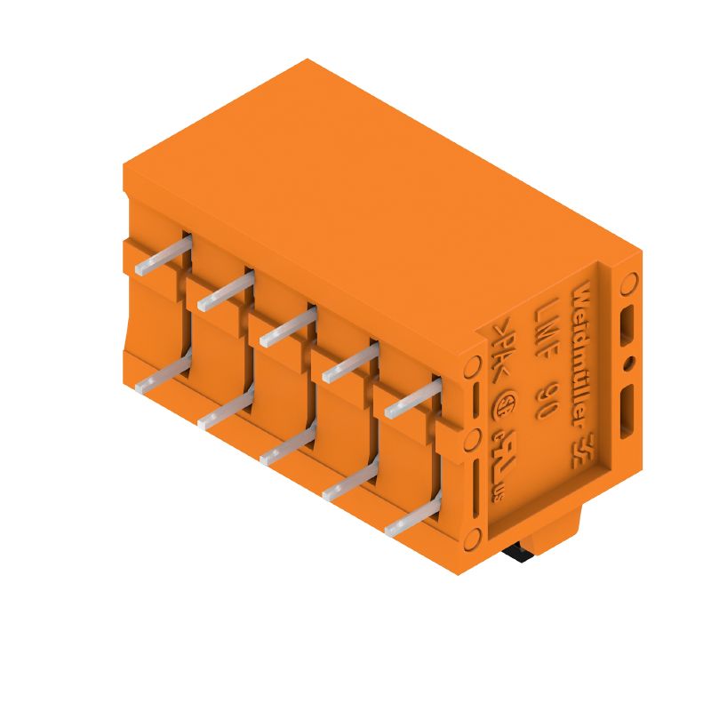 1330740000 - 5-Pole Orange PCB Terminal, 5.08mm Pitch, 90° Angle  (Pack of 55)
