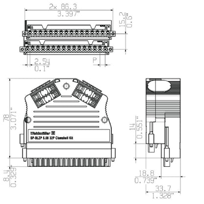 2698620000 - 32-Pole 180° PCB Connector with 4 mm² Clamping Range