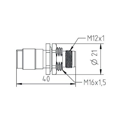 2664790000 - M12 D-Coded Connector, 4A, IP67, 9mm Max Diameter