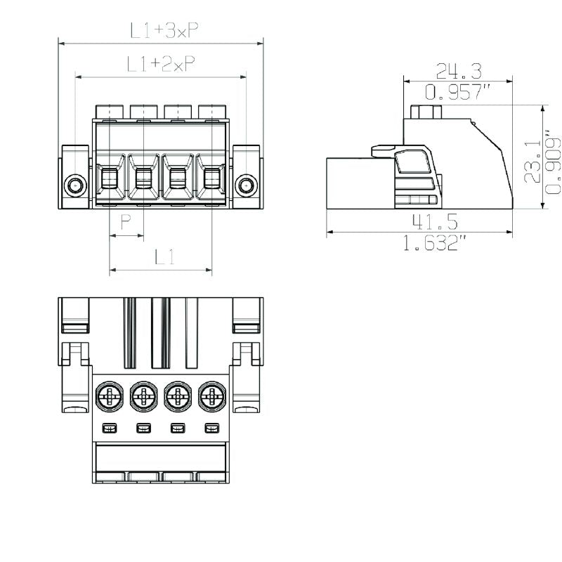 1931970000 - 7.62mm Pitch 3-Pole PCB Connector for Box Assembly  (Pack of 100)