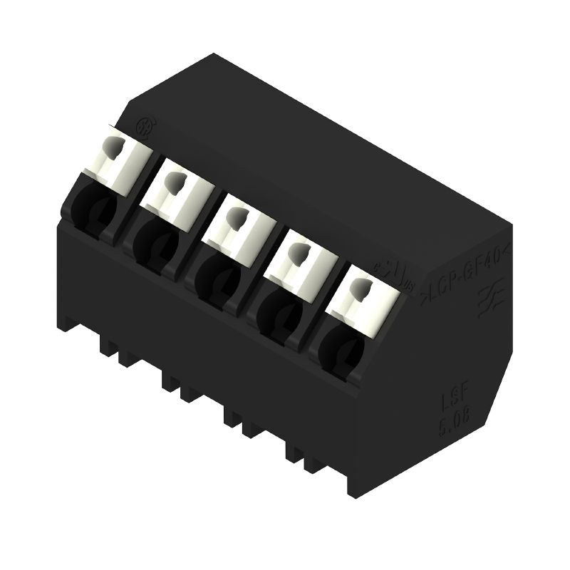 1884760000 - 5-Pole 5.08mm PCB Terminal, 135° Angled Black Connection  (Pack of 22)