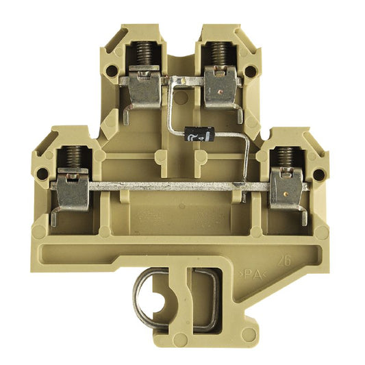 0484060000 - 4-Connection Beige and Yellow Terminal Block, 4 mm², 380V  (Pack of 25)
