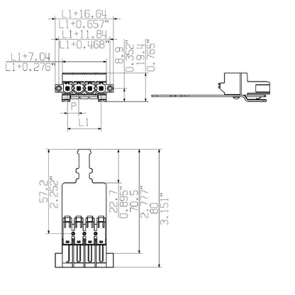 2632730000 - 7.62mm 4-Pole Male PCB Connector with PUSH IN Actuator  (Pack of 40)