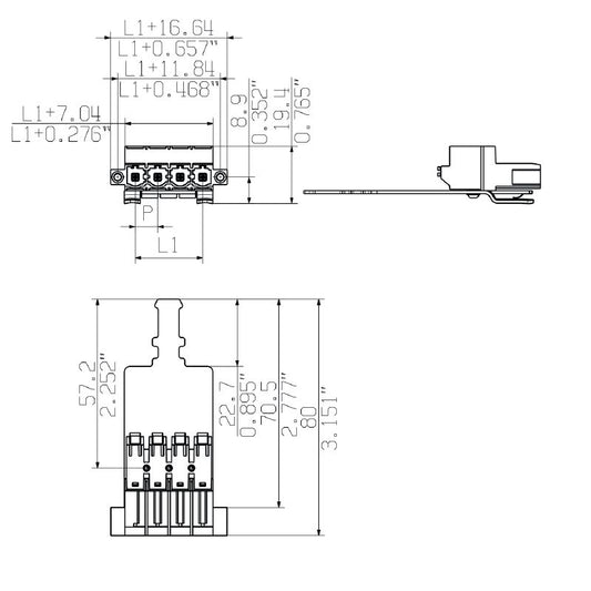 2632730000 - 7.62mm 4-Pole Male PCB Connector with PUSH IN Actuator  (Pack of 40)