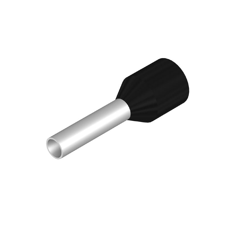 9028360000 - Black Wire End Ferrule with Plastic Collar  (Pack of 500)