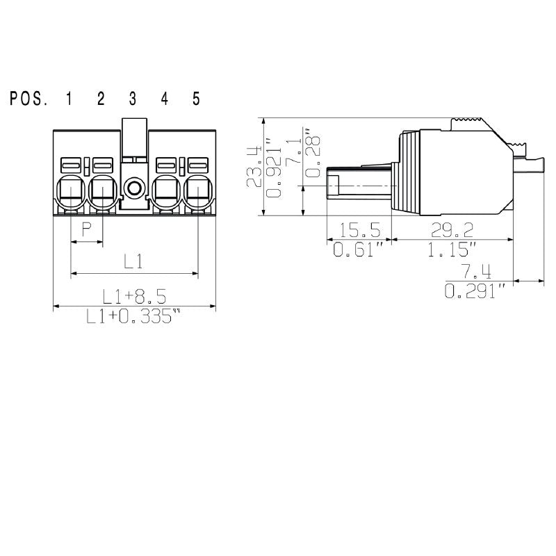 2623150000 - 7.62mm 4-Pole PCB Female Connector with PUSH IN Mechanism  (Pack of 48)