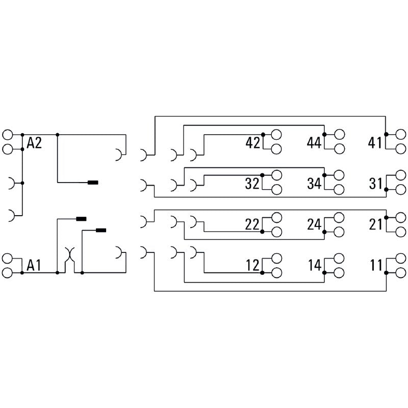 7760056363 - 4 Changeover Contacts Relay Socket with PUSH IN Connection  (Pack of 10)