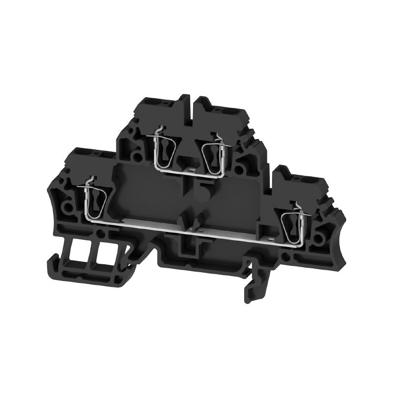 1058690000 - Black 2.5mm² Double-Tier Feed-Through Terminal, 20A  (Pack of 50)