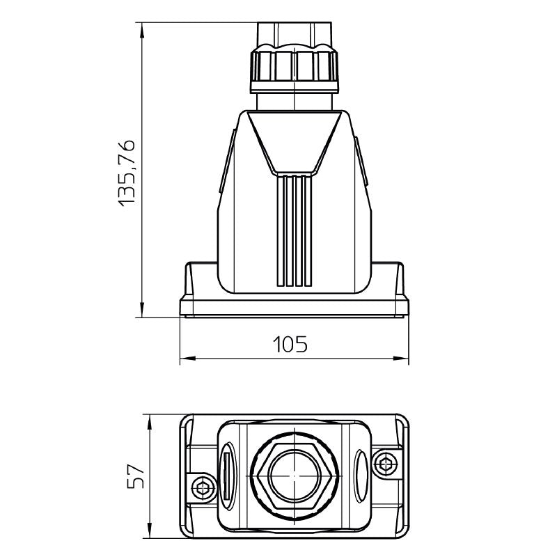 2716720000 - IP66/IP67 Enclosure for M32 Cables, Size 4 Entry