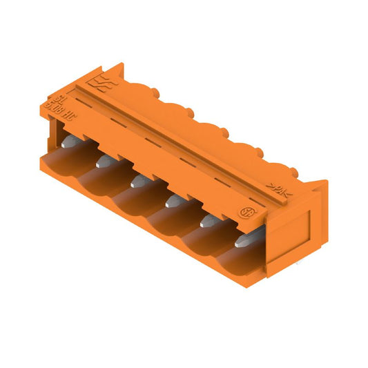 1148170000 - 6-Pole Orange PCB Connector, 3.2mm Pins, 90° Angle  (Pack of 50)