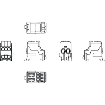 2814490000 - Black 8-Point Terminal Block for 25mm² Wire Applications  (Pack of 3)