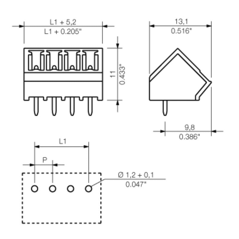 1975920000 - 3.81mm Male Header Connector, 8-Pole THT, 135° Angle  (Pack of 50)
