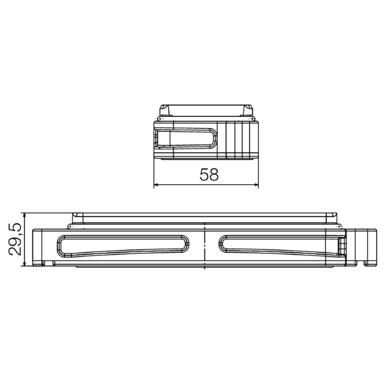 1081540000 - IP68 Bulkhead Housing, Diecast Aluminum, 29.5mm x 58mm