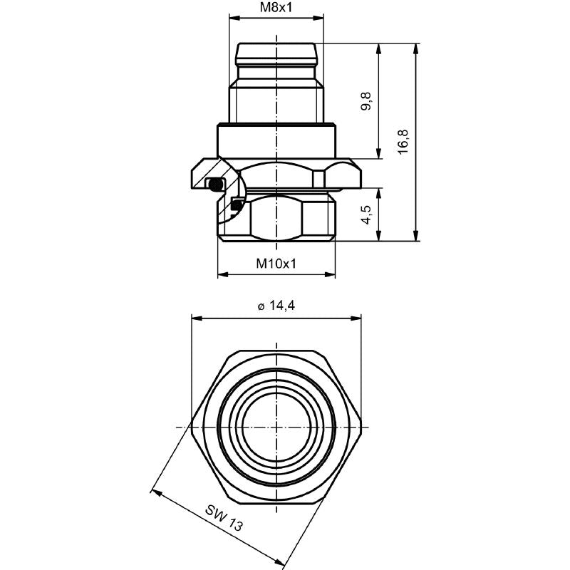 2424520000 - M8 Nickel-Plated Connector, 9mm Installation Height  (Pack of 25)
